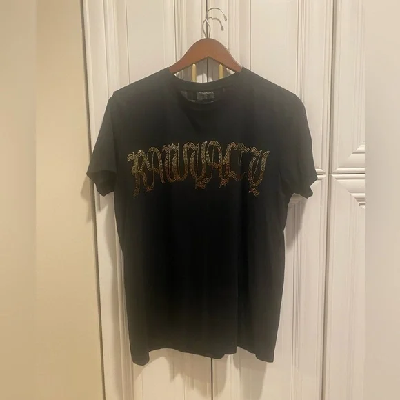 Black Crystal T-Shirt with Skull and Flames - Picture 4 of 4